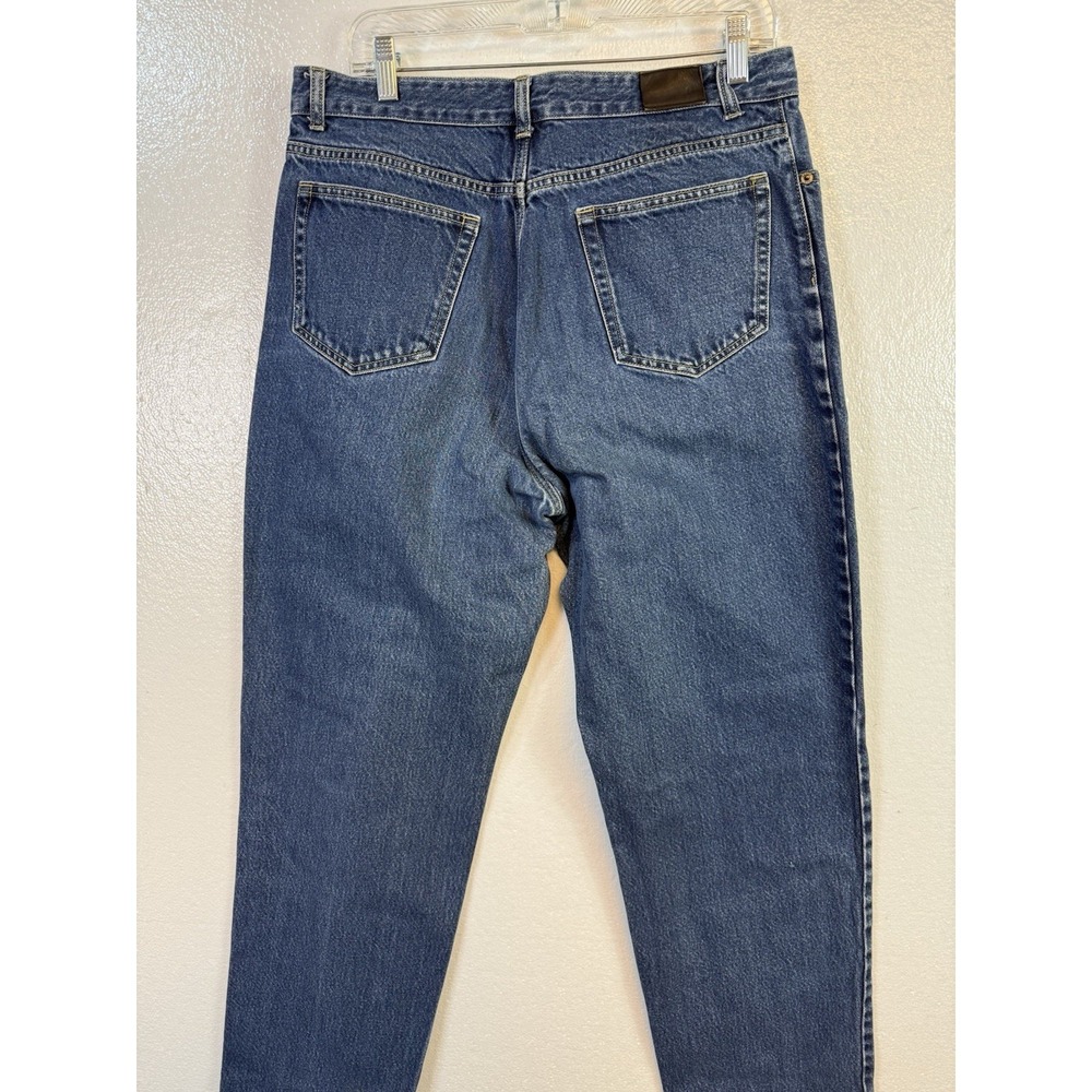 Lands End Womens Jeans Size 14 Blue Denim Relax Fit Tapered Leg Cotton Hipster - Picture 4 of 11